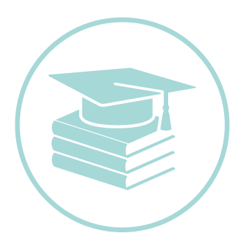 Graduation cap books icon